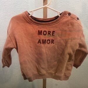 Kids 'More Amor' Pink Crewneck Sweatshirt